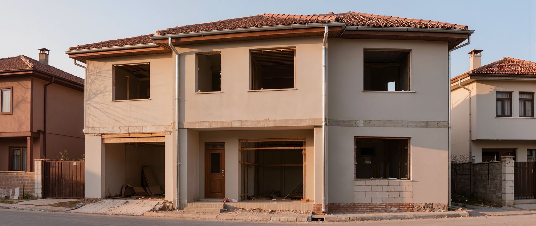 Yağmur Oluğu ve İniş Boruları bitmiş çatı